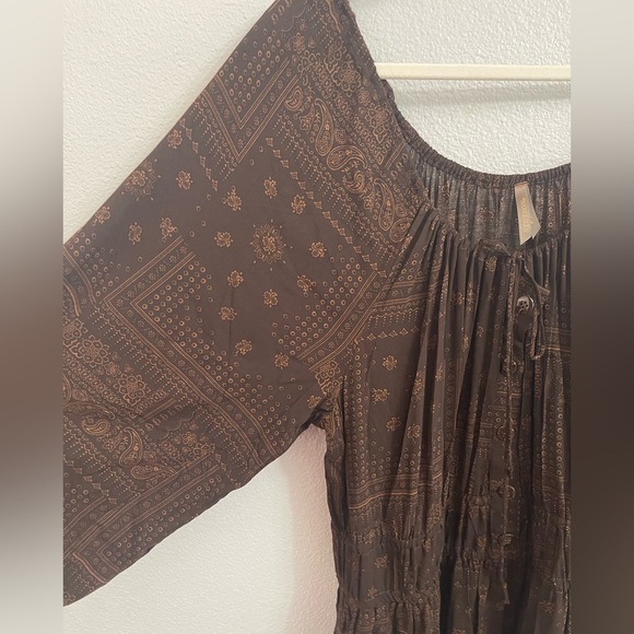 Stetson Women’s Patchwork Bandana Brown 100% Rayon Dress Size Extra Large - Picture 10 of 17